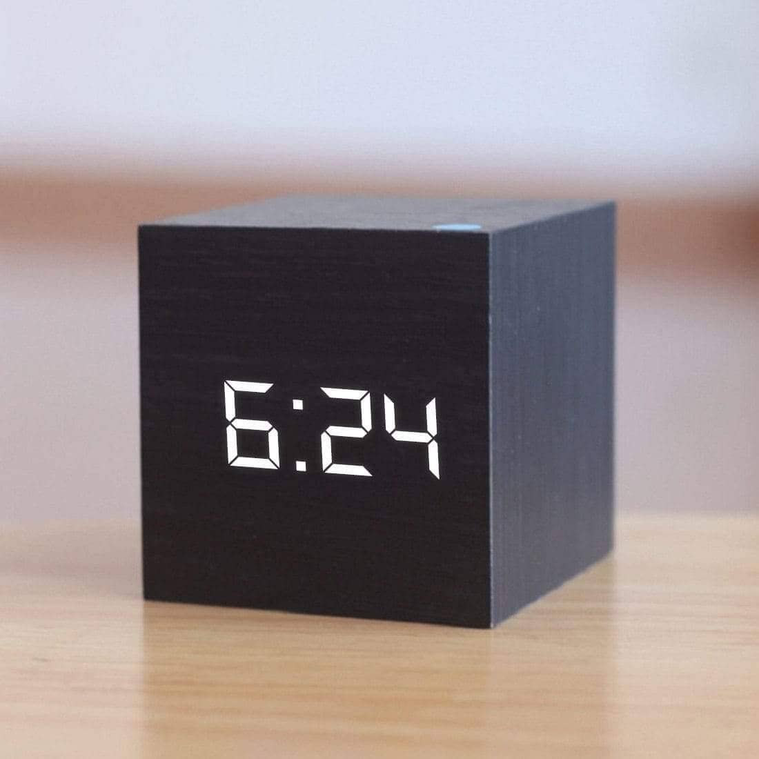 Customizable Wooden Digital LED Alarm Clock With USB and Battery Power