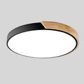 Aelora Nordic Wood Round Ceiling Light Featuring Warm Glow