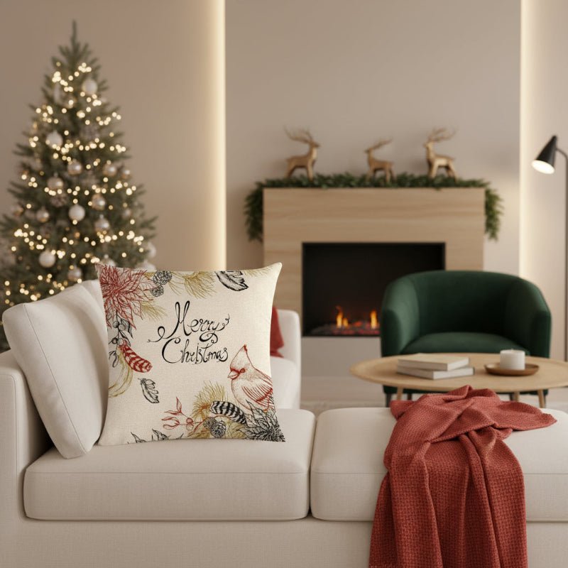 Taie d'oreiller Velvetique Festive 18 pouces avec fermeture éclair cachée pour décoration de Noël