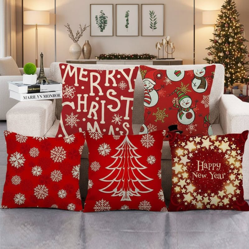 Taie d'oreiller Velvetique Festive 18 pouces avec fermeture éclair cachée pour décoration de Noël