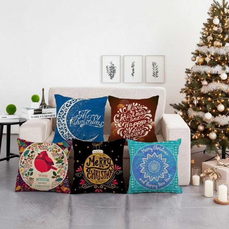 Taie d'oreiller Velvetique Festive 18 pouces avec fermeture éclair cachée pour décoration de Noël