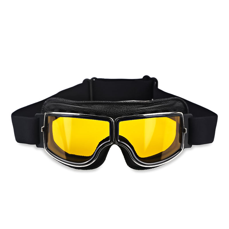 Retro Motorcycle Goggles for Glasses Wearers, Anti-Fog, UV Protection