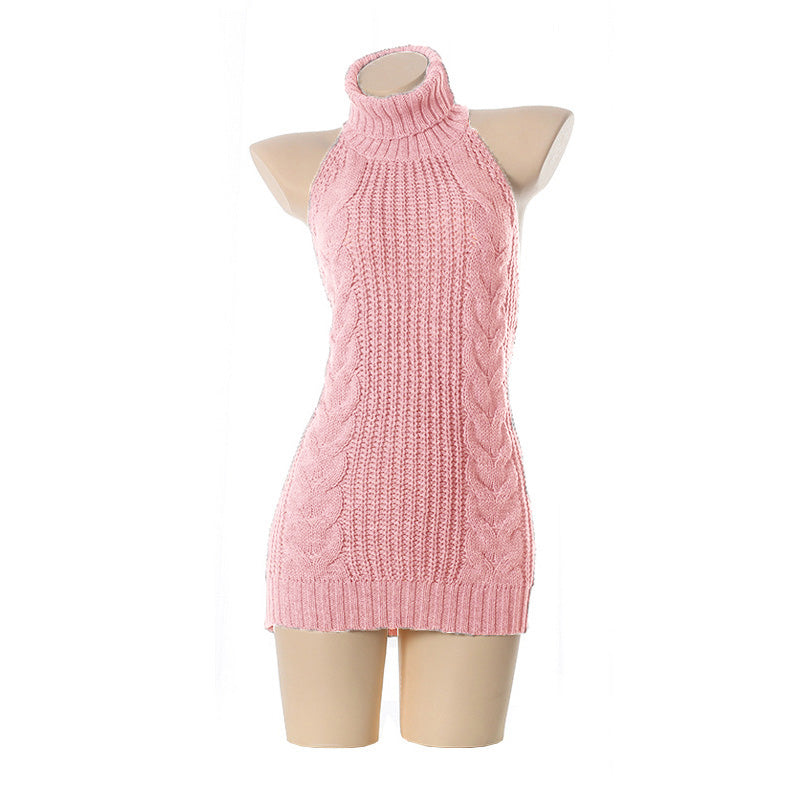 Daring Backless Off-Shoulder Knit Sweater For Bold Head-Turning Look