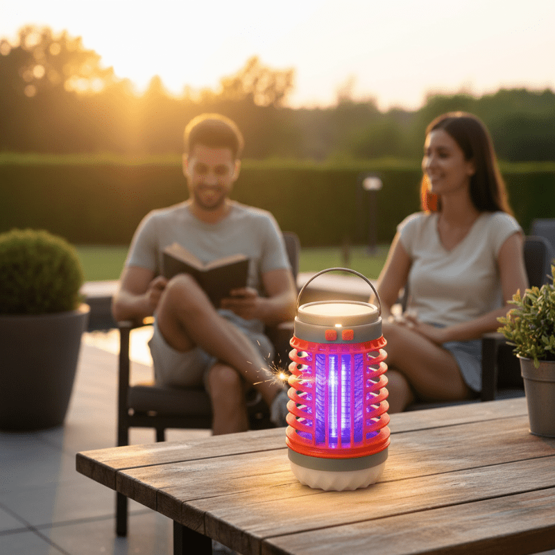 LumaGuard 2-i-1 Solcelle Myggedræberlampe og Udendørs Lanterne