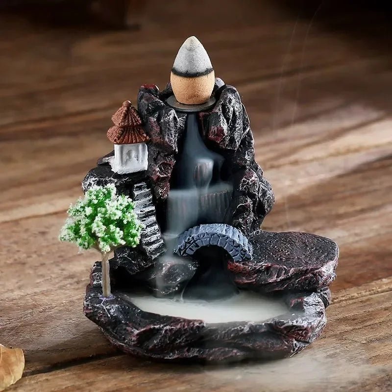 TranquilFalls Backflow Incense Burner for Soothing Waterfall Aromatherapy
