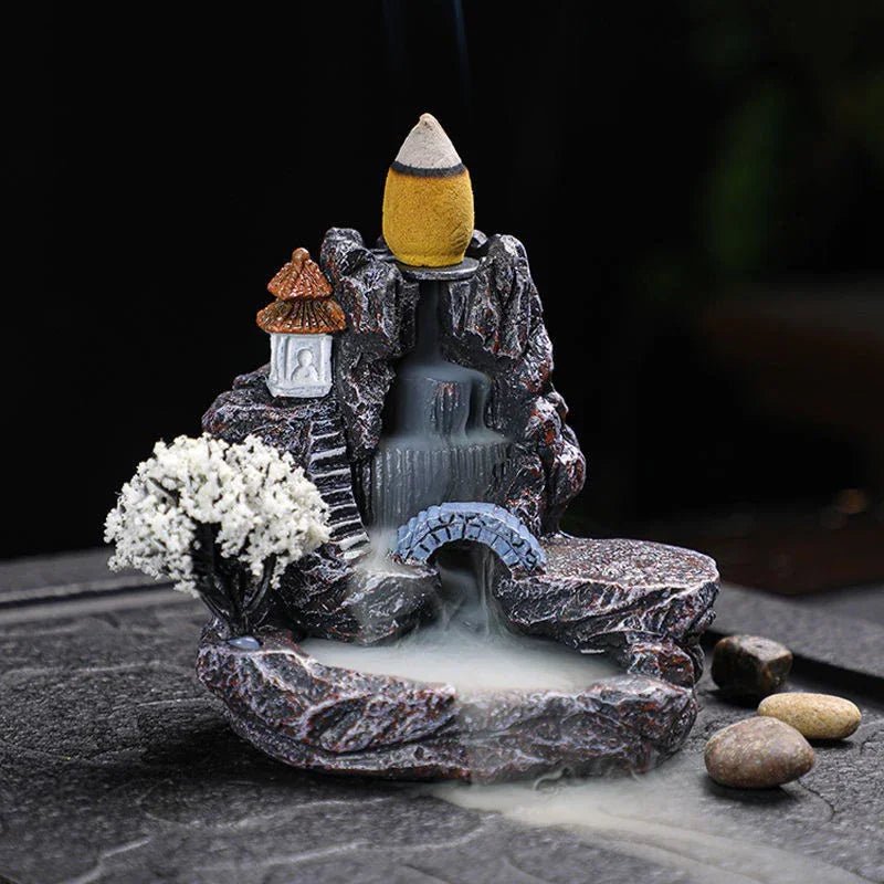 TranquilFalls Backflow Incense Burner for Soothing Waterfall Aromatherapy