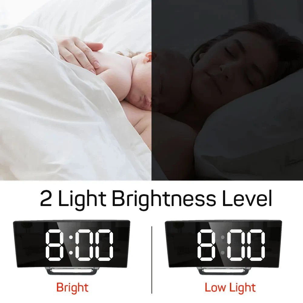 Digital väckarklocka - Slimmad LED tyst väckarklocka för sovrum
