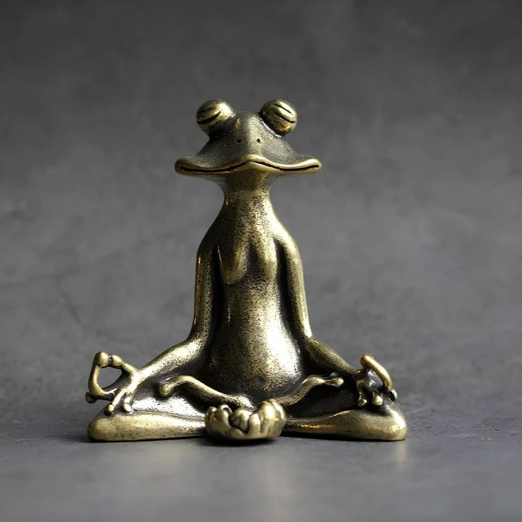 Porta Incenso a Forma di Rana per Meditazione Zenhaven in Ottone Fatto a Mano, Decorazione Spirituale Regalo