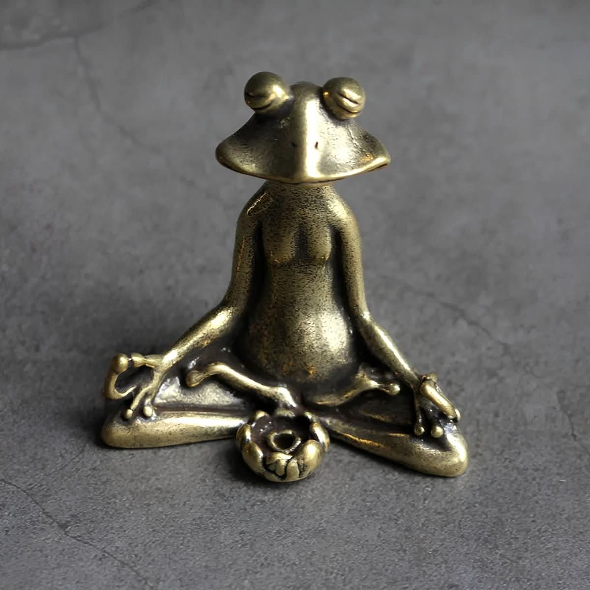 Porta Incenso a Forma di Rana per Meditazione Zenhaven in Ottone Fatto a Mano, Decorazione Spirituale Regalo