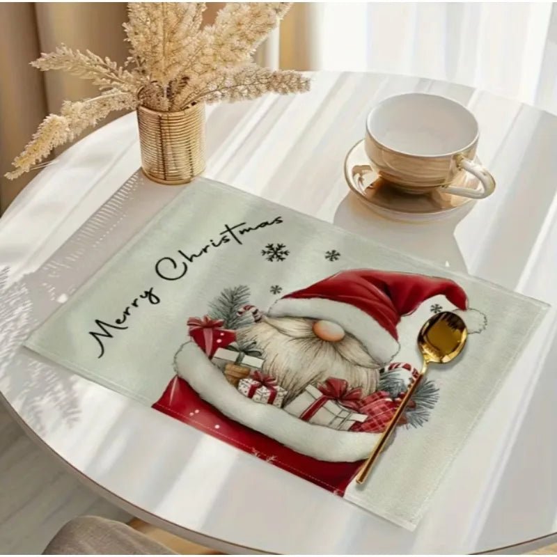 GnomeGlow Decorative Christmas Table Placemat for Festive Family Dinners