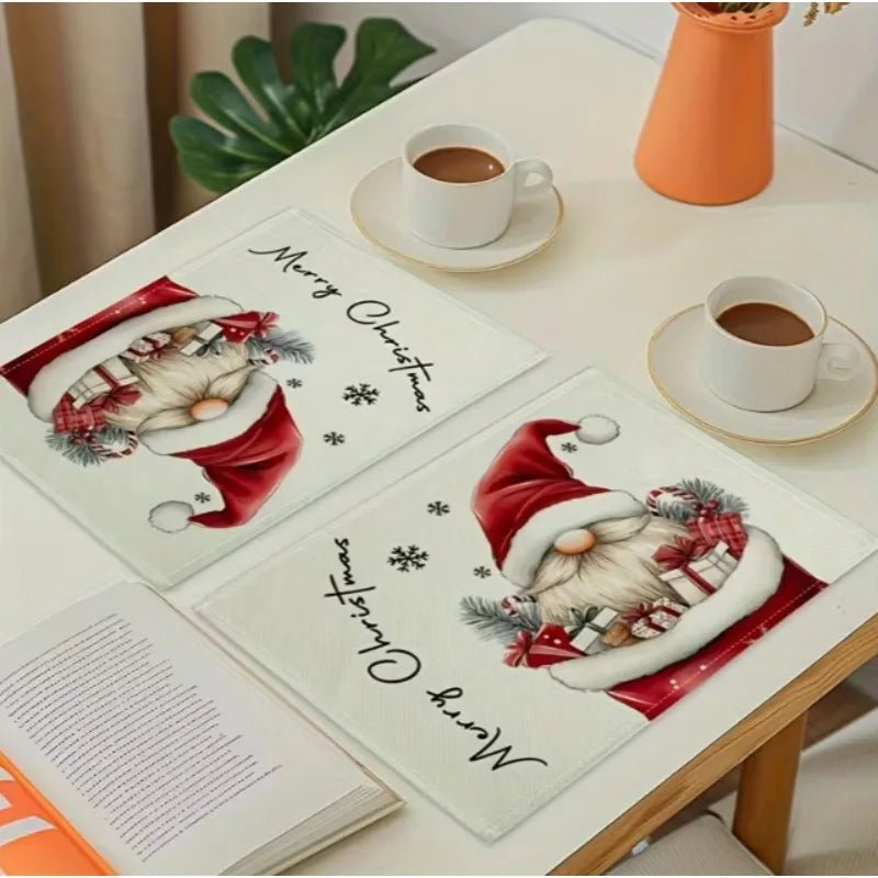 GnomeGlow Decorative Christmas Table Placemat for Festive Family Dinners