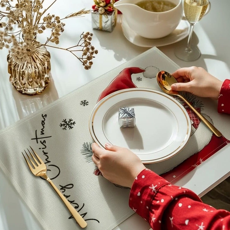 GnomeGlow Decorative Christmas Table Placemat for Festive Family Dinners