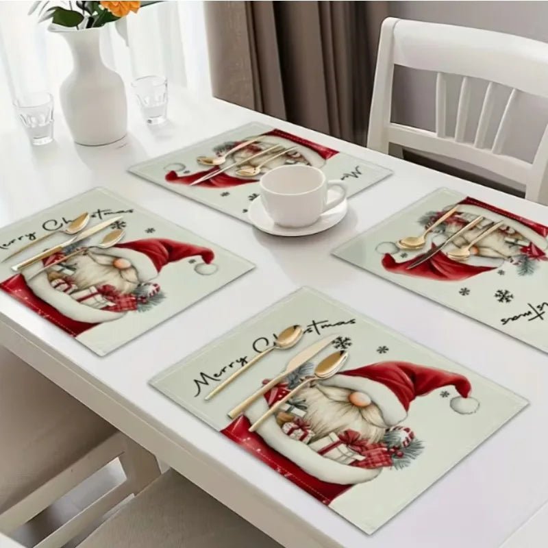GnomeGlow Decorative Christmas Table Placemat for Festive Family Dinners