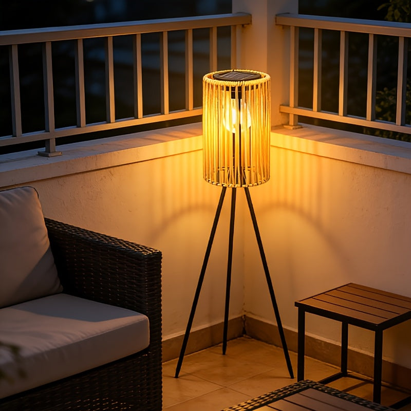 Handwoven Solar Floor Lamp