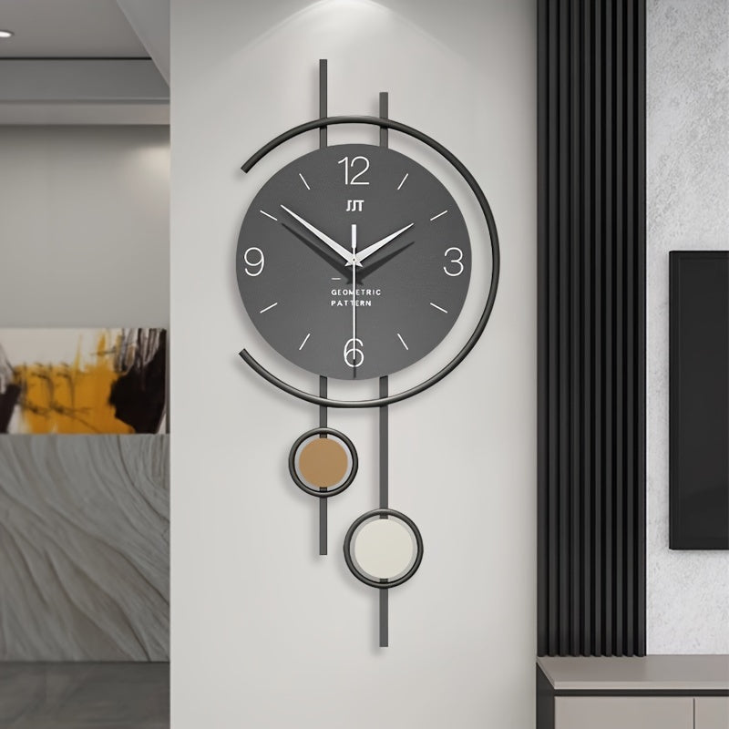 Silent Scandinavian wall clock with minimalist iron frame design