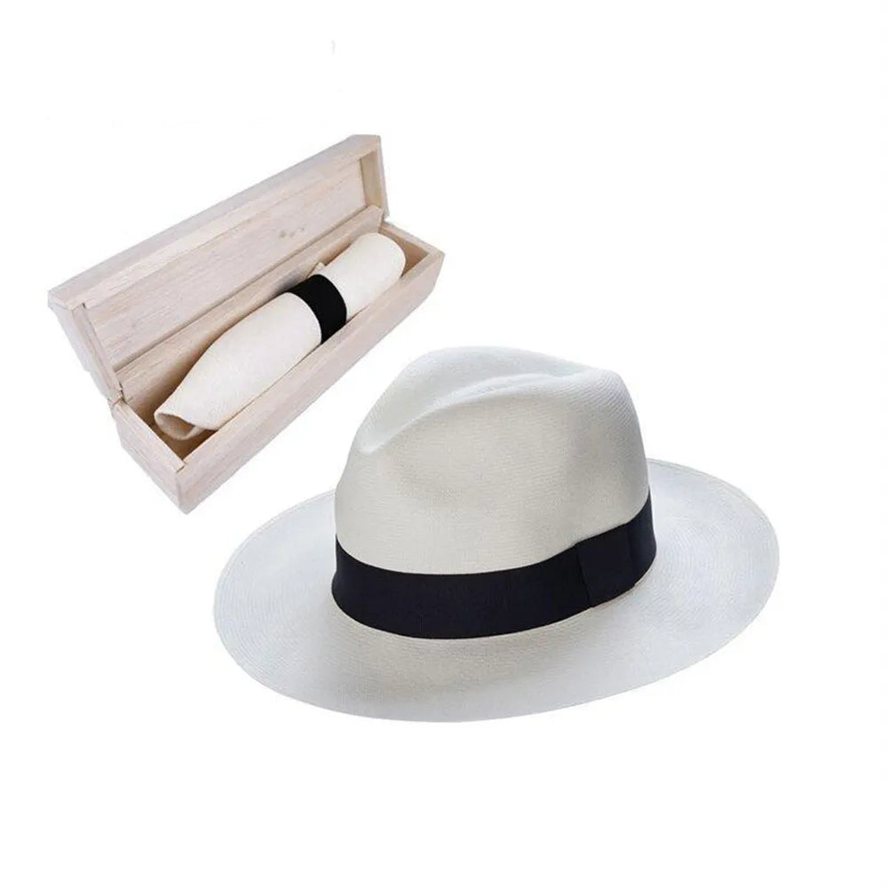 Genuine Ecuadorian Panama Hat With Classic Hatband For Timeless Outdoor Style