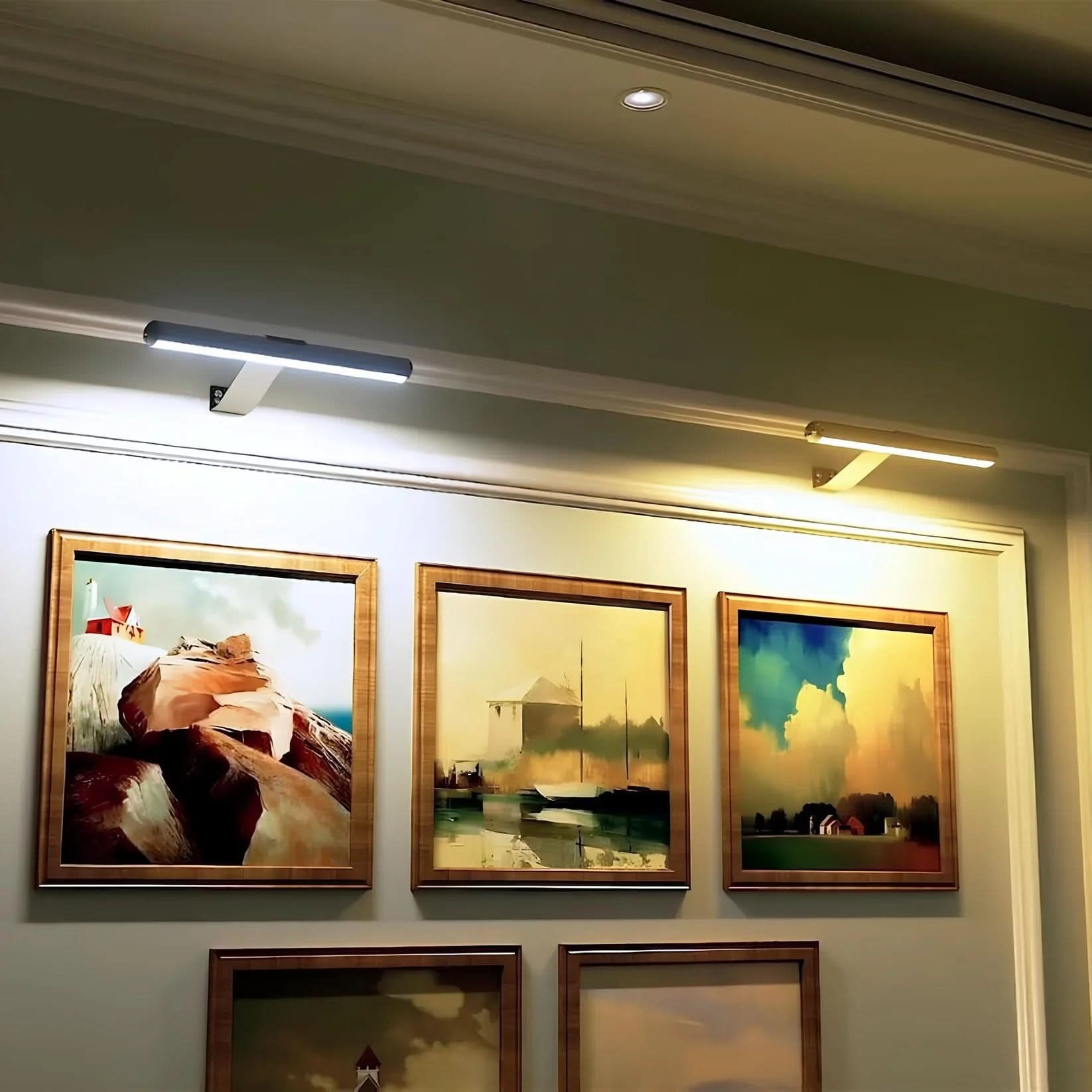 Applique murale LED pivotante LumaNova - Sans fil et élégante pour tout mur de galerie