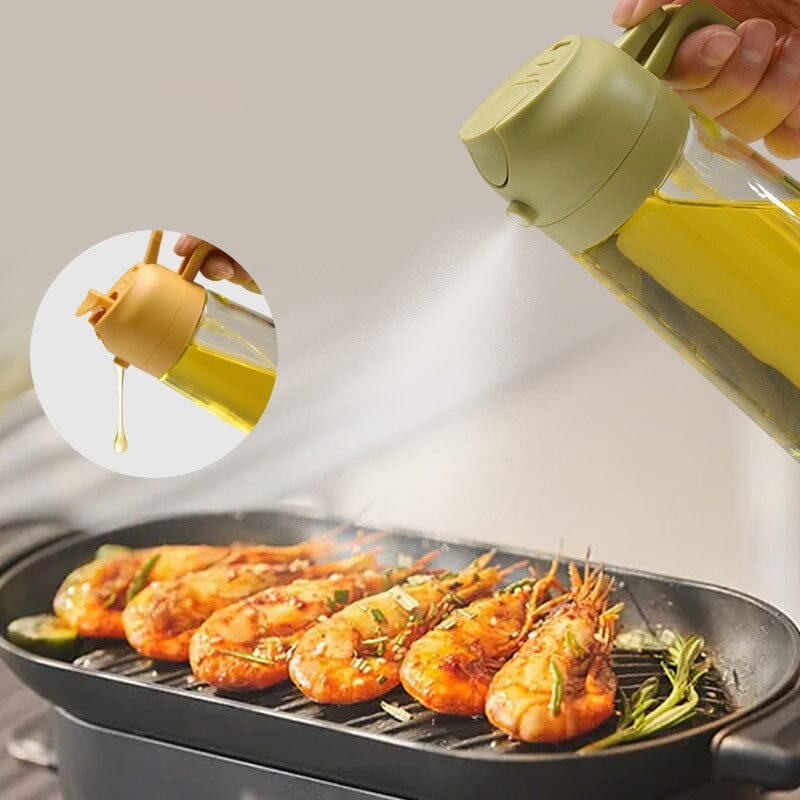AeroChef 2v1 skleněný rozprašovač a dávkovač oleje kuchyňský nalévací nástroj