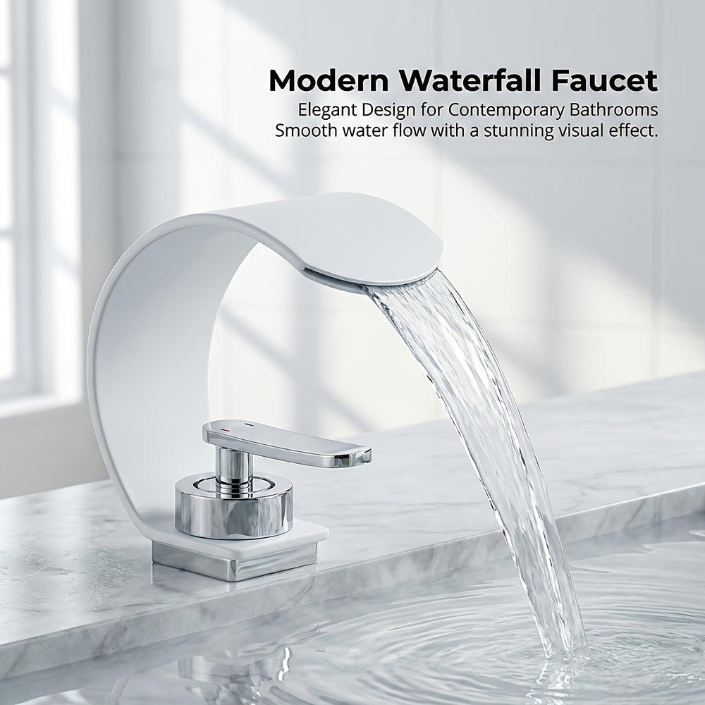 Rubinetto per lavabo a cascata con specchio