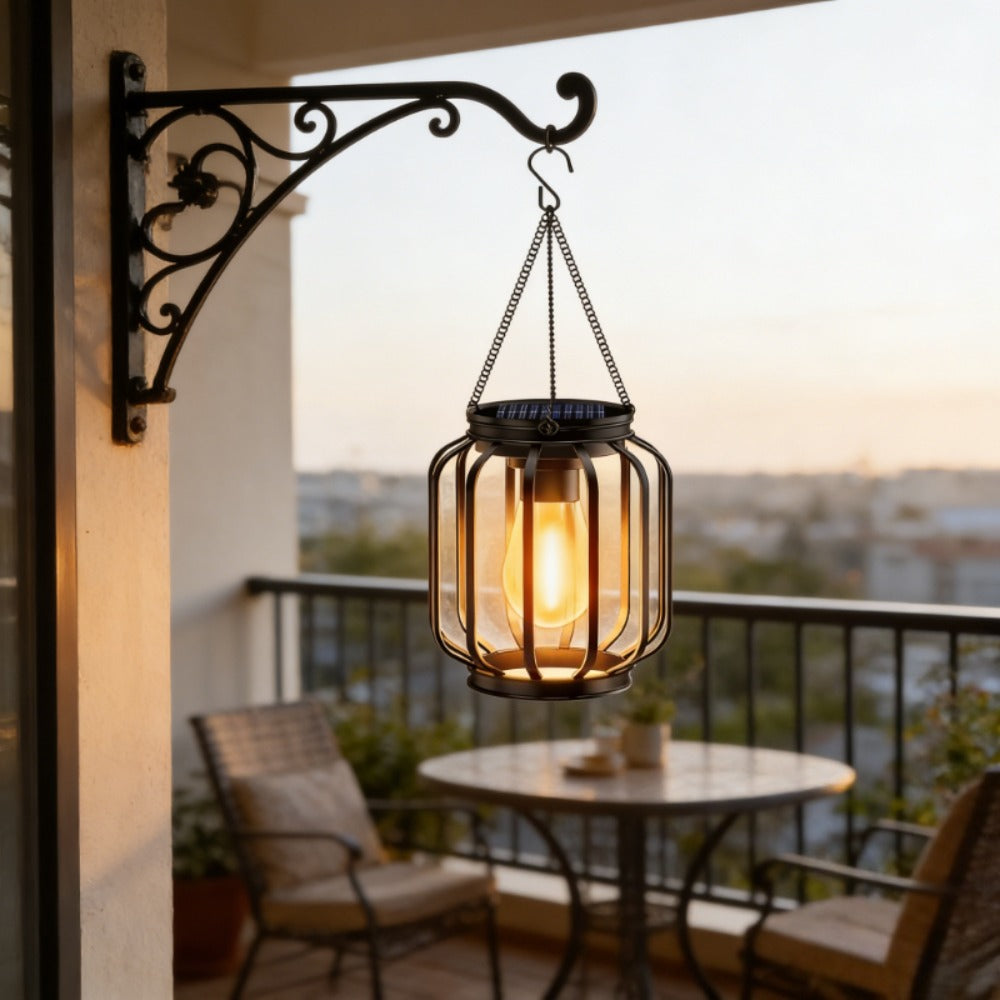 Lanterna Solar Warm Glow para Decoração de Pátio e Alpendre