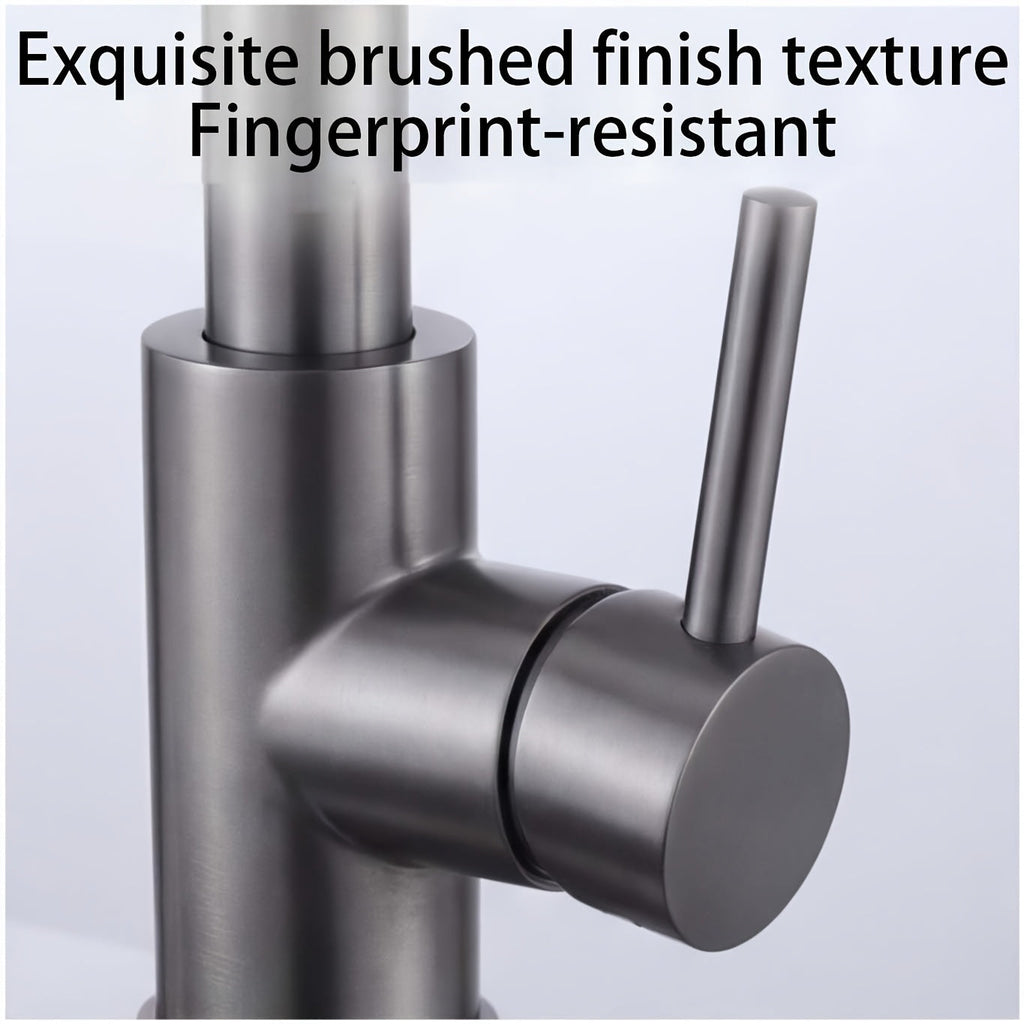 Pull Out Sink Faucet with Modern Stainless Design