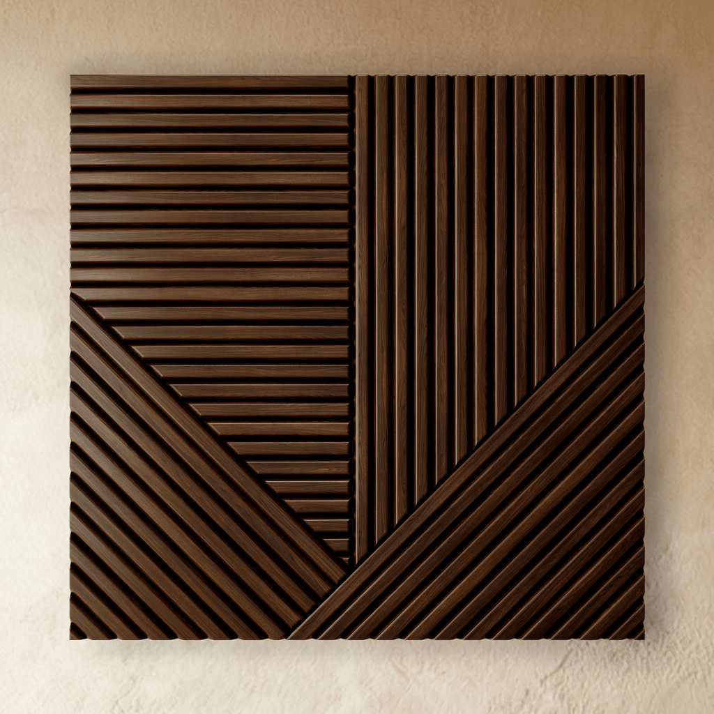 Adira geometrické dřevěné nástěnné panely pro stylové akcentové stěny