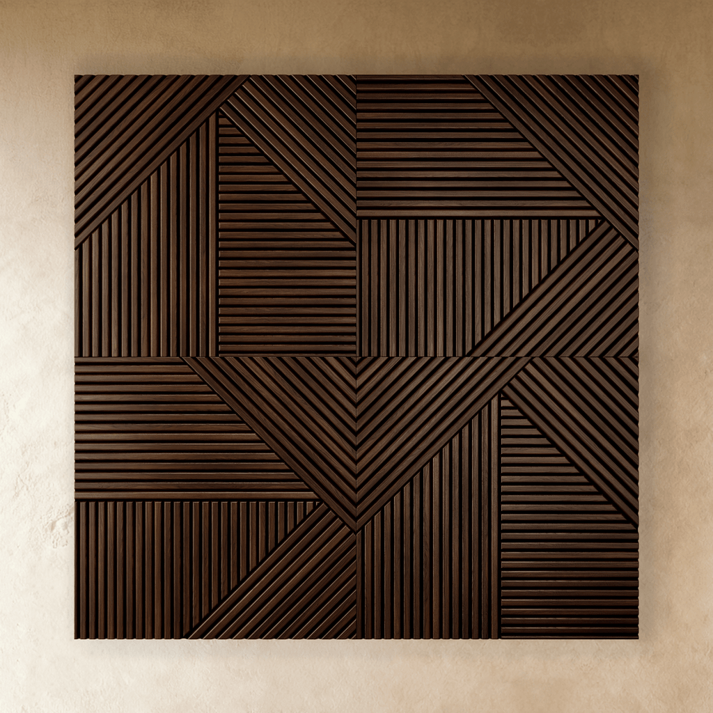 Adira geometrické dřevěné nástěnné panely pro stylové akcentové stěny