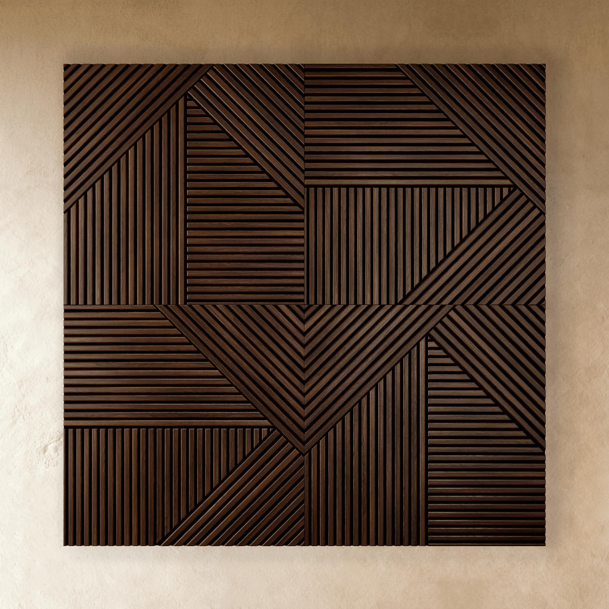 Adira geometrické dřevěné nástěnné panely pro stylové akcentové stěny