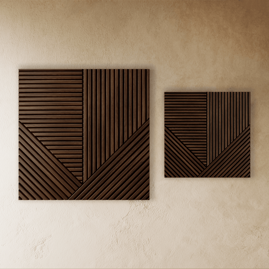 Adira geometrické dřevěné nástěnné panely pro stylové akcentové stěny