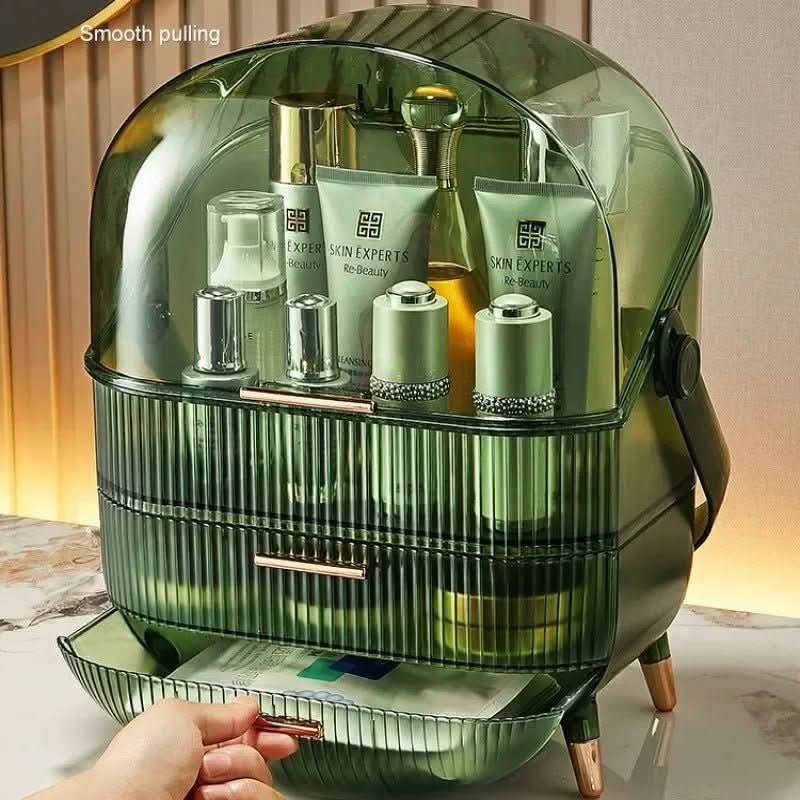 AuraGlow Makeup Organizer Dustproof and Waterproof Cosmetic Box With Elegant Design