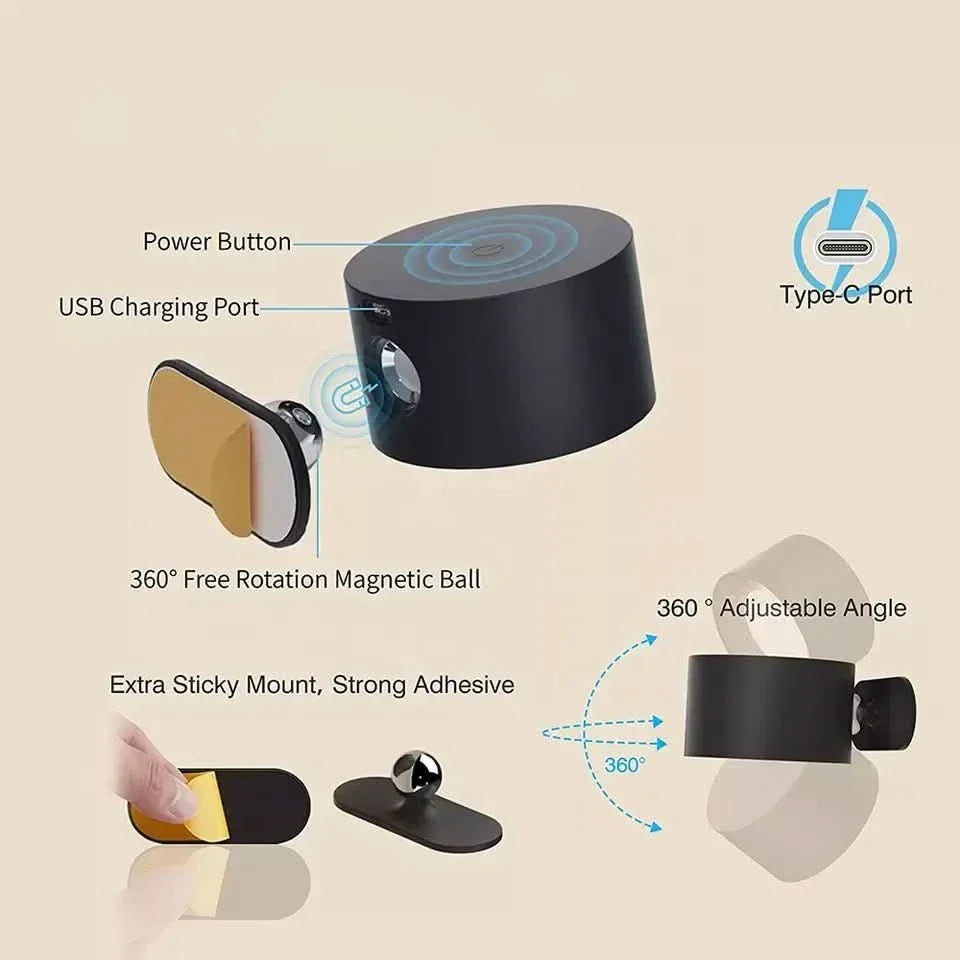 ZENLAMP Cordless LED Lamp With a Rotating Head for Flexible Lighting