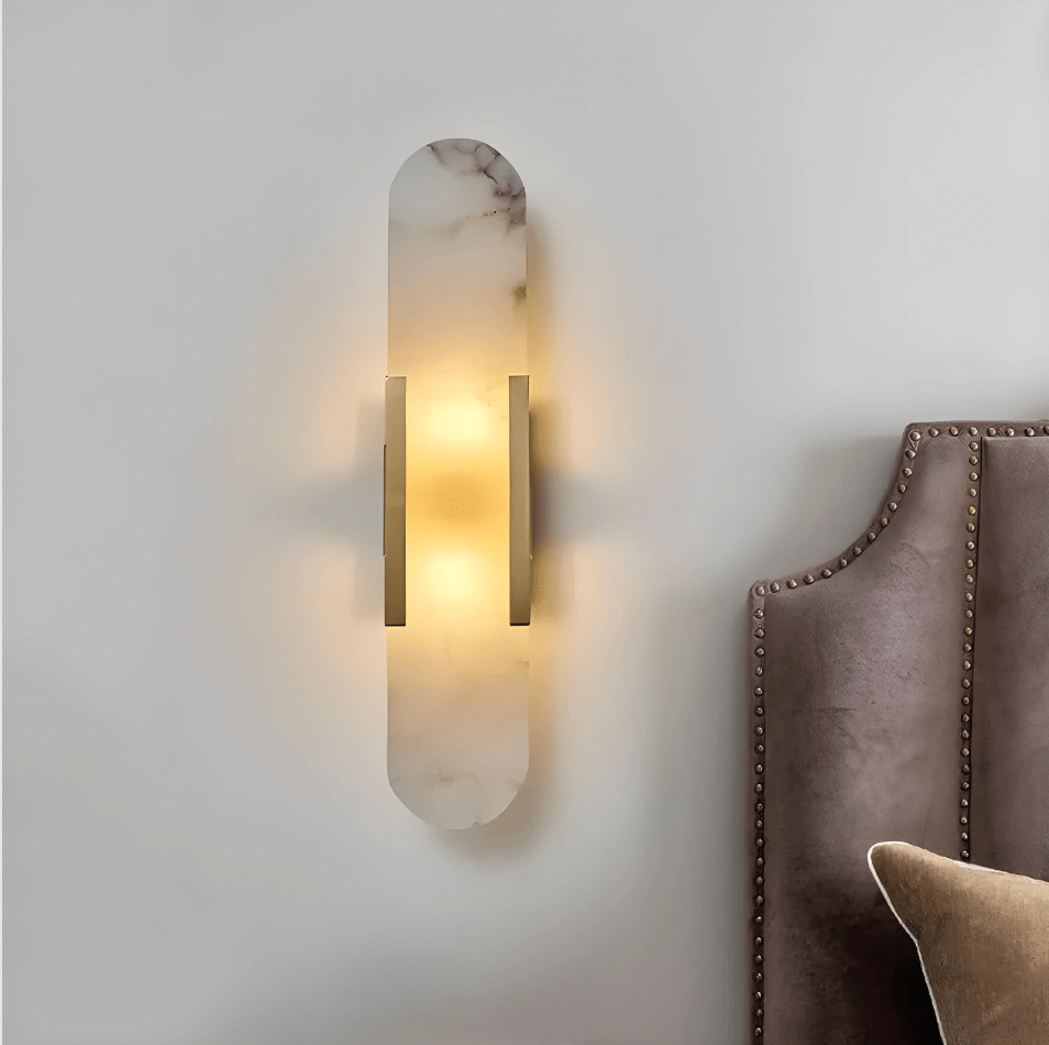Marble And Brass Wall Sconce For Contemporary Interiors