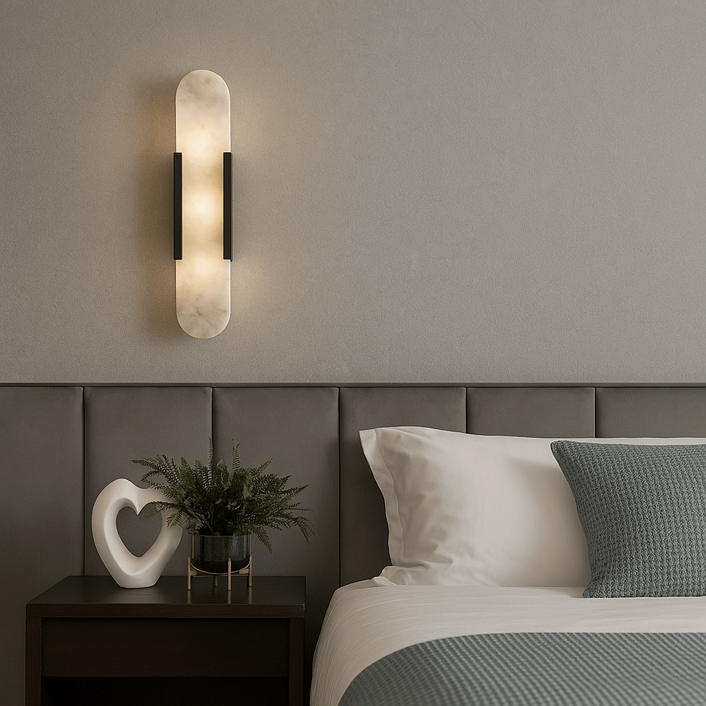 Marble And Brass Wall Sconce For Contemporary Interiors