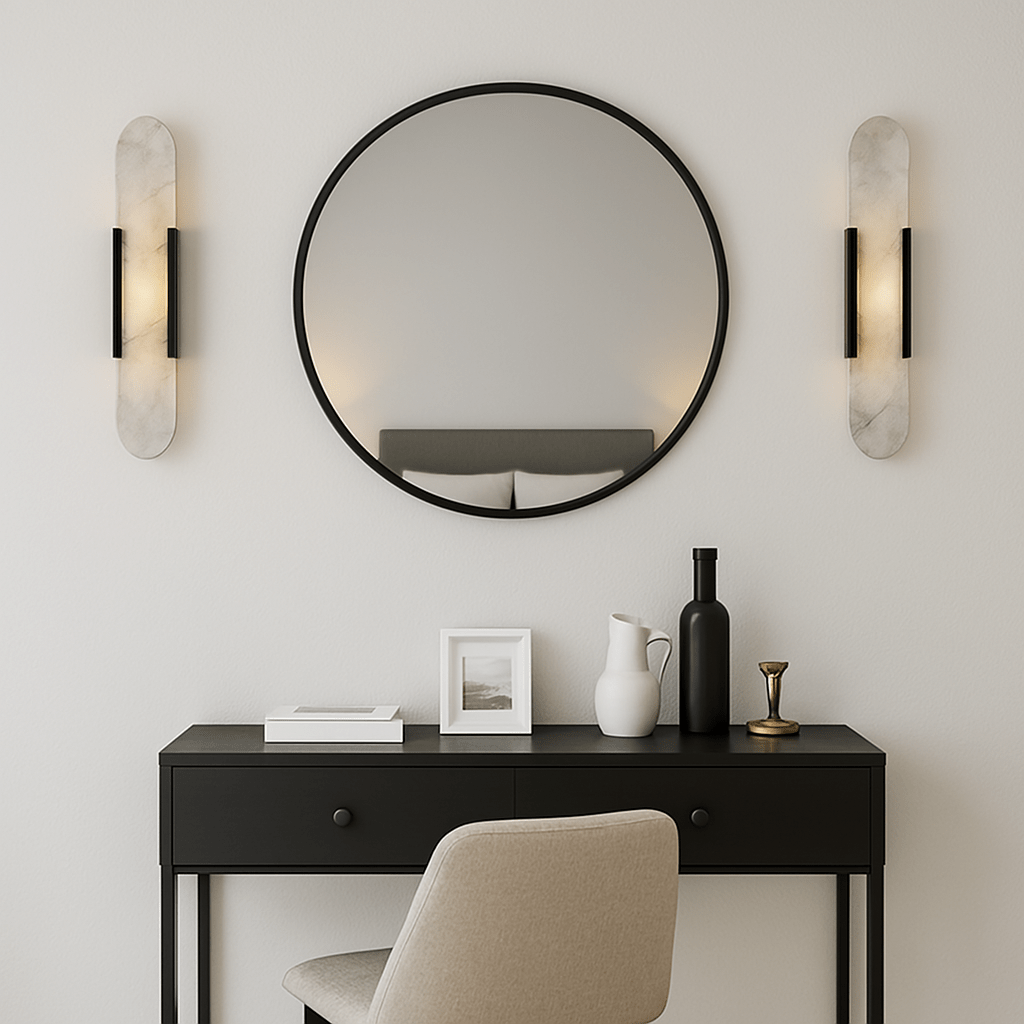 Marble And Brass Wall Sconce For Contemporary Interiors
