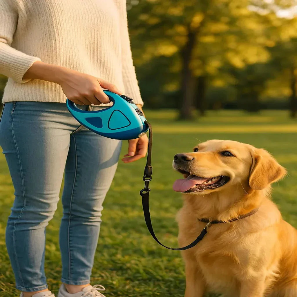 NovaGrip Auto Dog Leash With LED Light And Ergonomic Anti Slip Handle