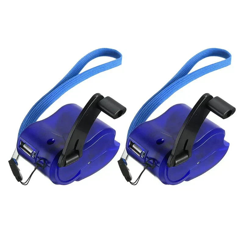 PulseCharge Tragbares Handkurbel-Notladegerät mit USB und LED