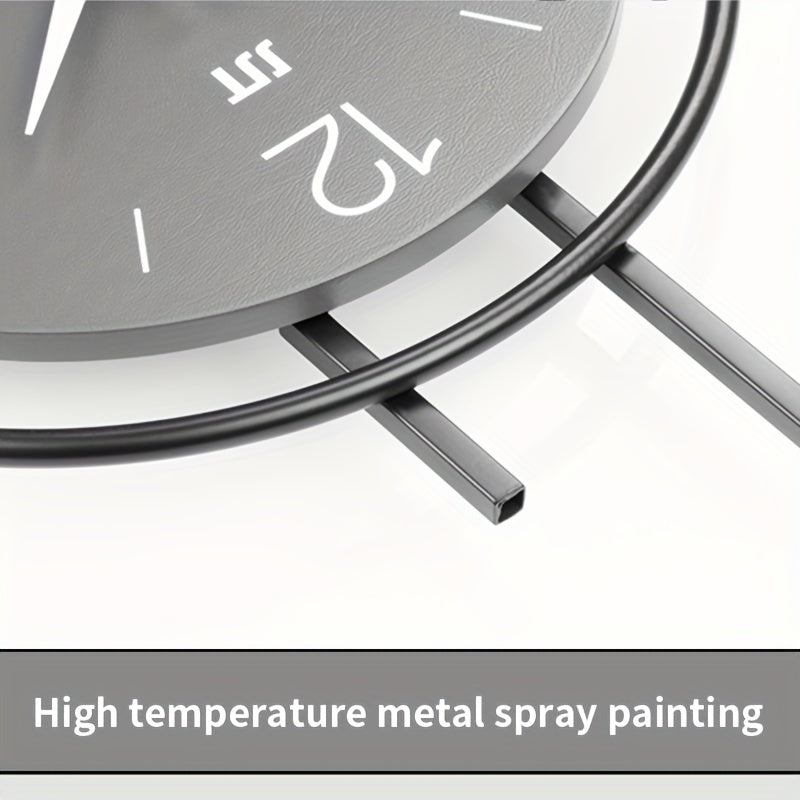 Silent Scandinavian wall clock with minimalist iron frame design