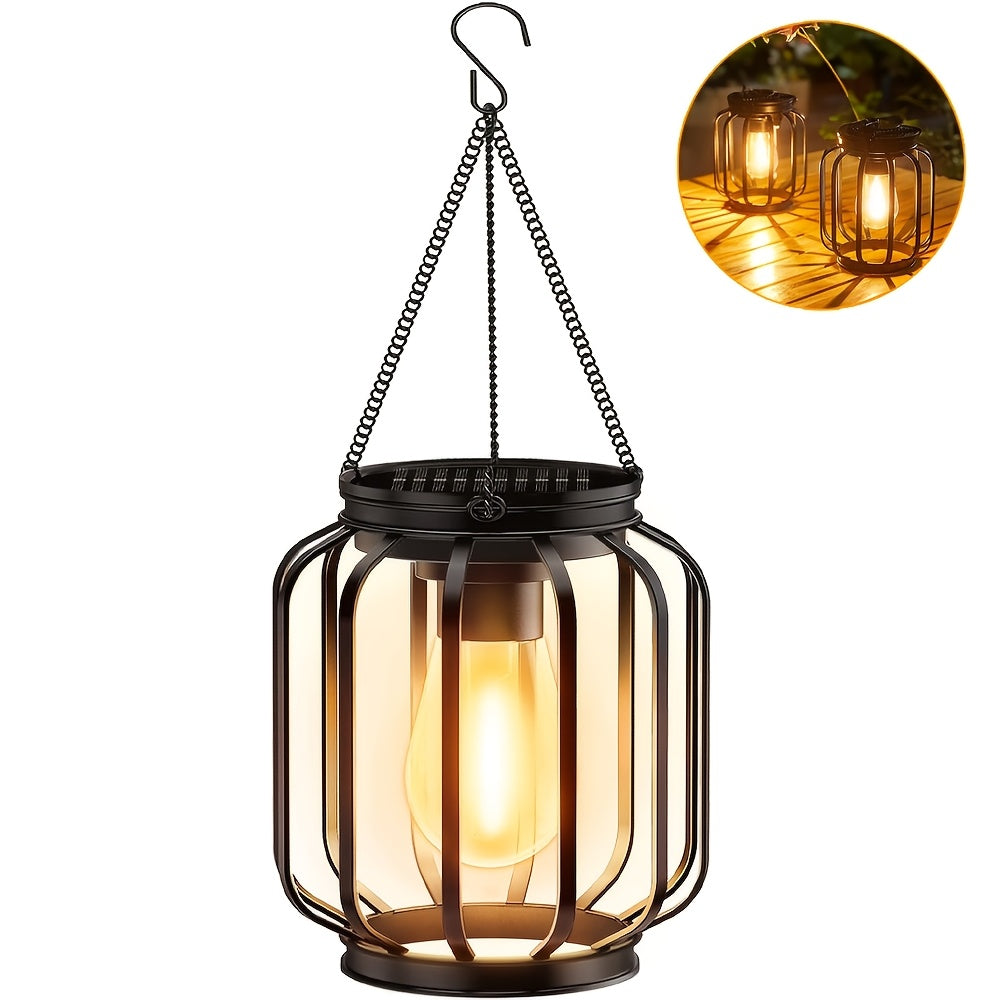 Lanterna Solar Warm Glow para Decoração de Pátio e Alpendre