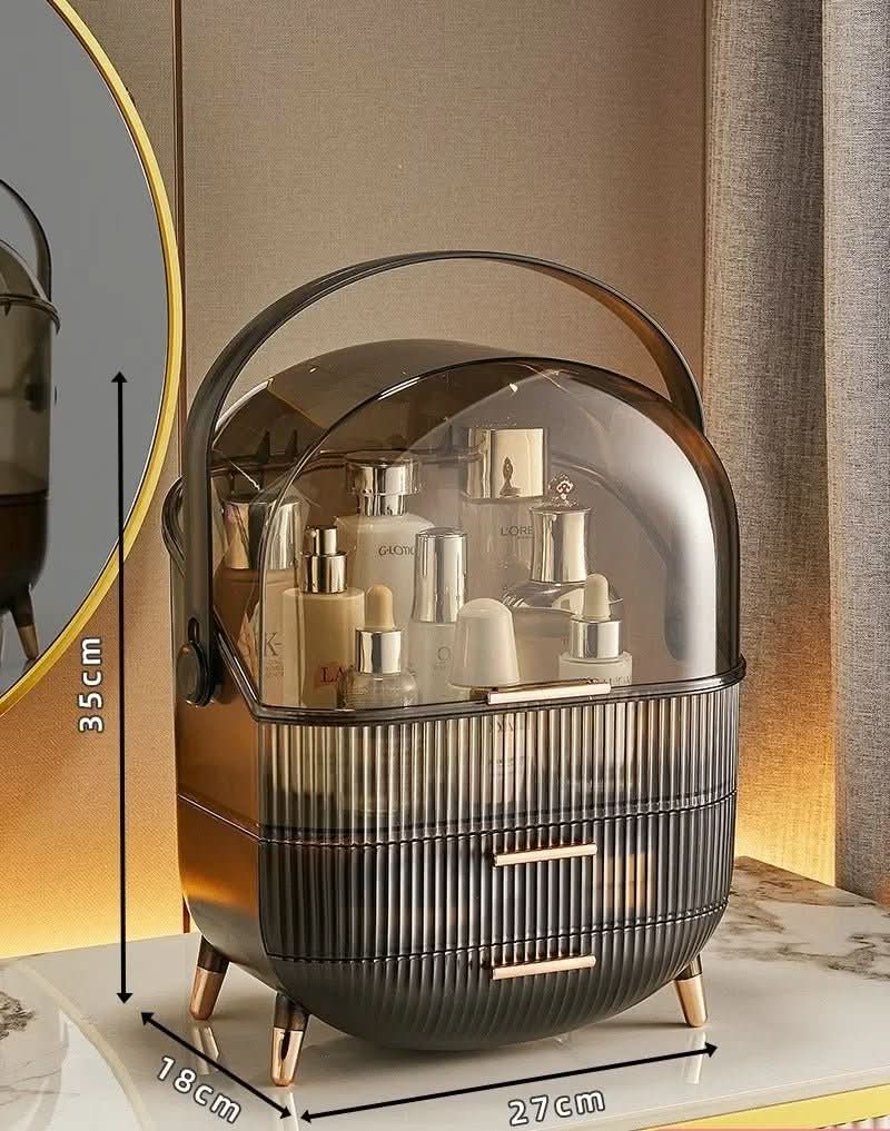 AuraGlow Makeup Organizer Dustproof and Waterproof Cosmetic Box With Elegant Design