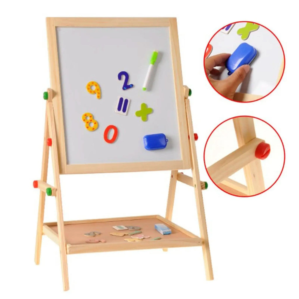BrightSketch Duo Justerbar Tavle og Whiteboard Staffeli til Børn
