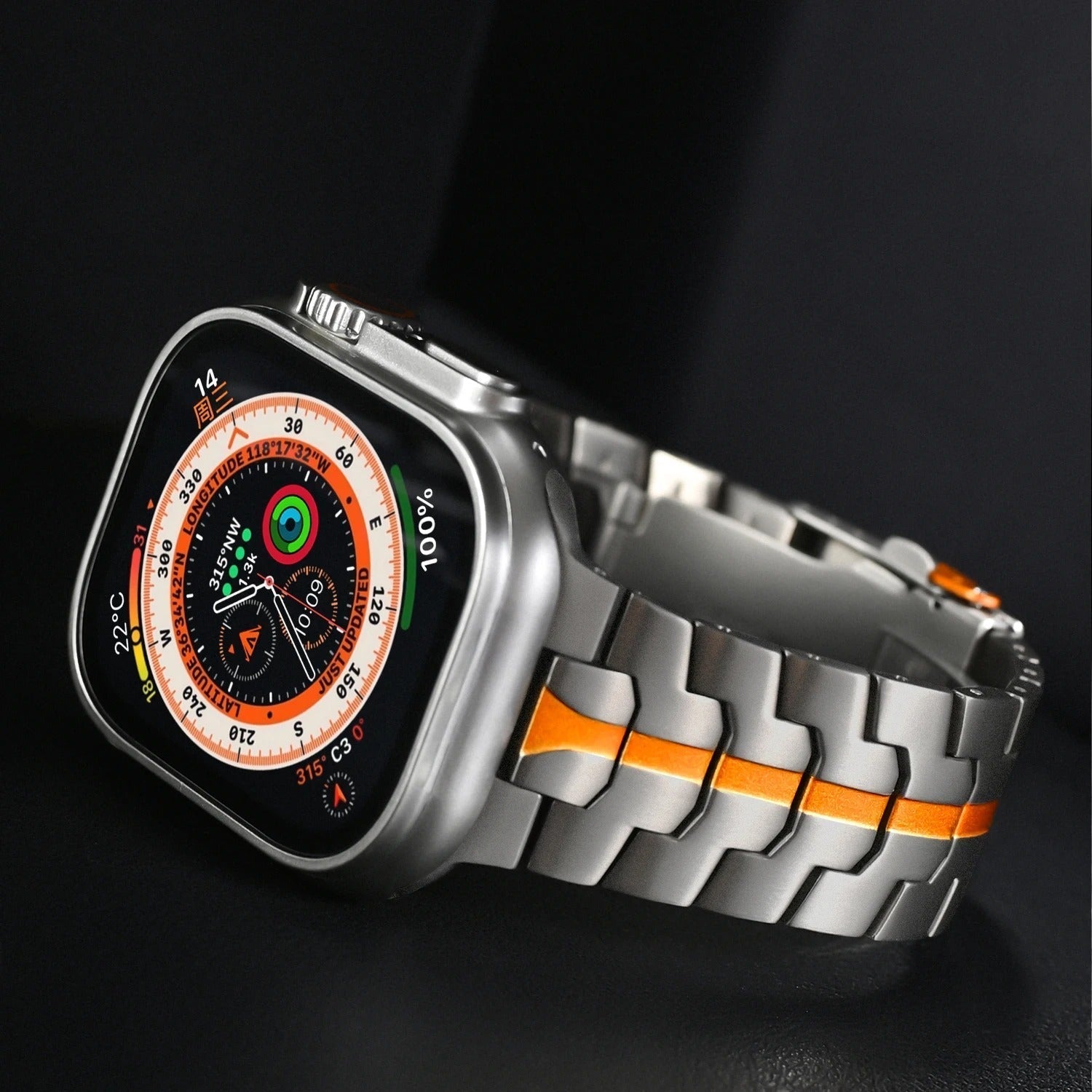 Luksusowa tytanowa opaska Keith Lane do urządzeń Apple Watch