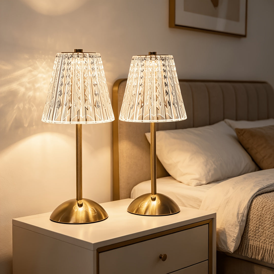 Ładowalna złota lampa stołowa do eleganckiego oświetlenia ambientowego