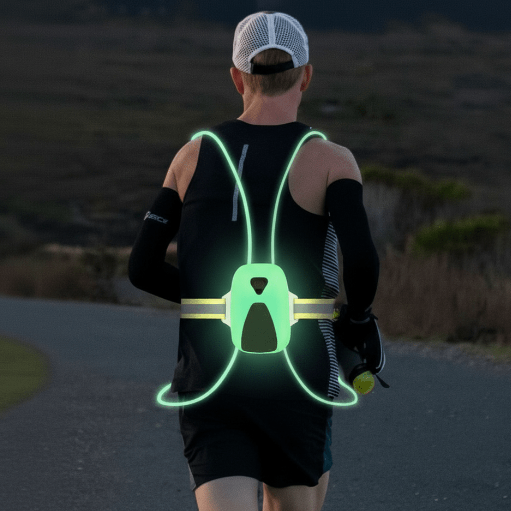 Colete de Segurança LED LumaGuard Ajustável e Luminoso para Corrida e Atividades ao Ar Livre