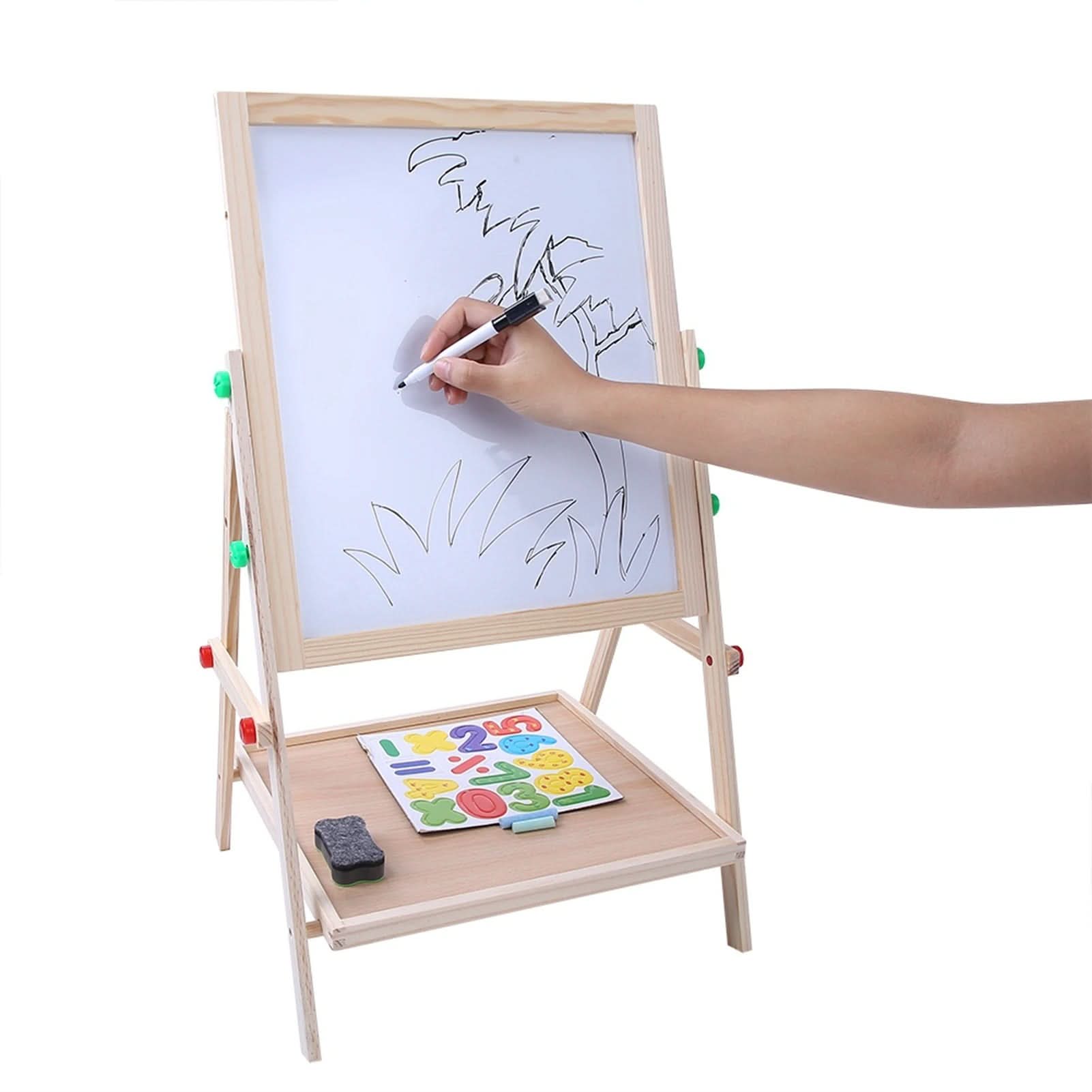 BrightSketch Duo Justerbar Tavle og Whiteboard Staffeli til Børn