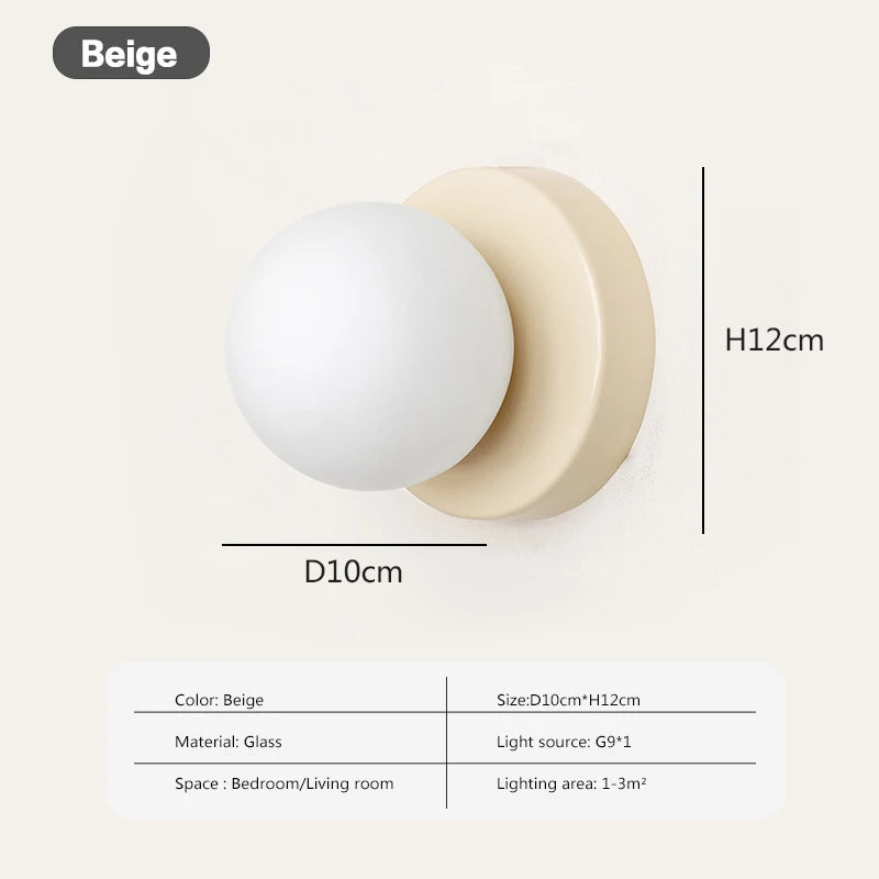 Nova Glas Wandleuchte Nordisch LED Minimalistische Wandlampe