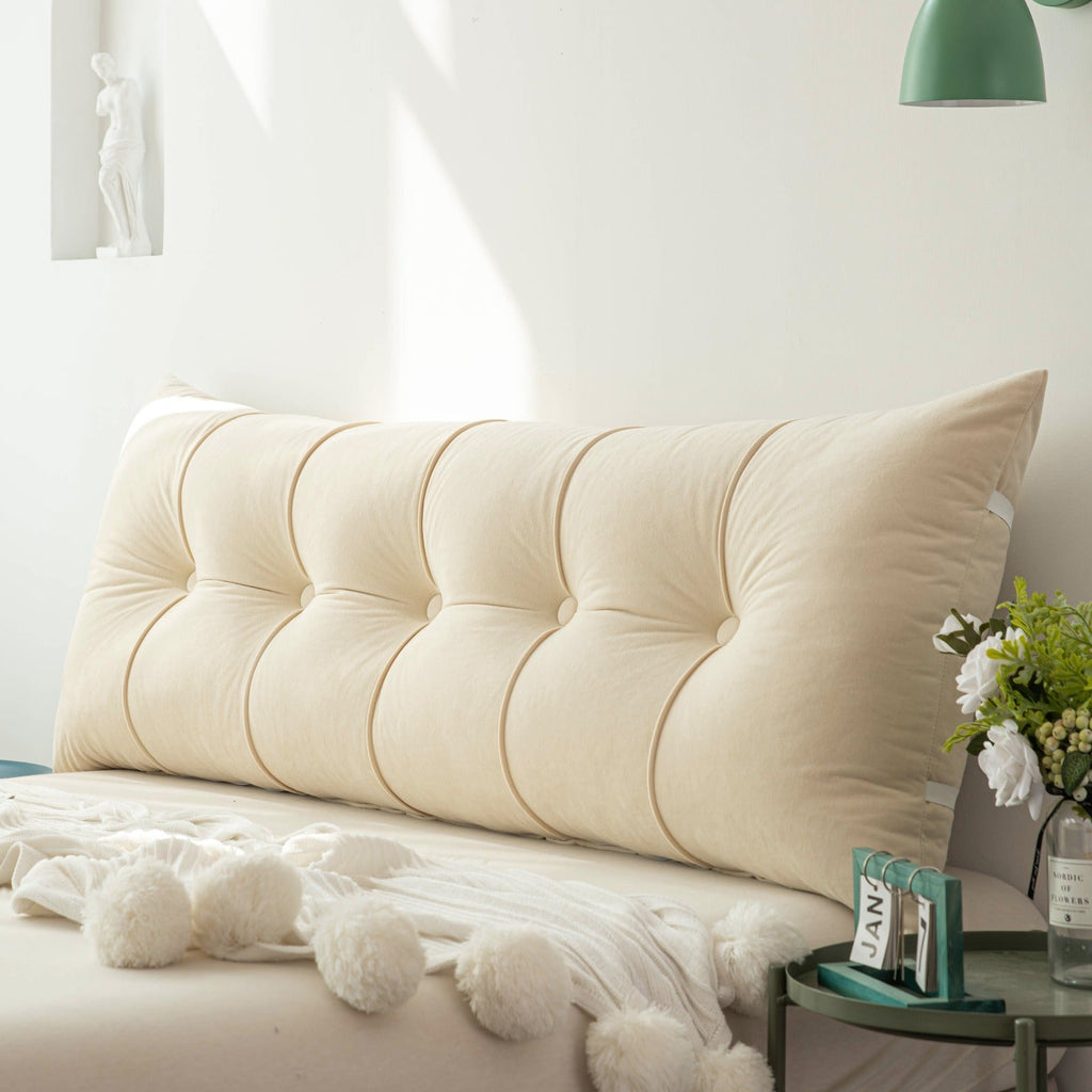 Luxurious Back Support Headboard Pillow For Ultimate Comfort On Bed Or Sofa