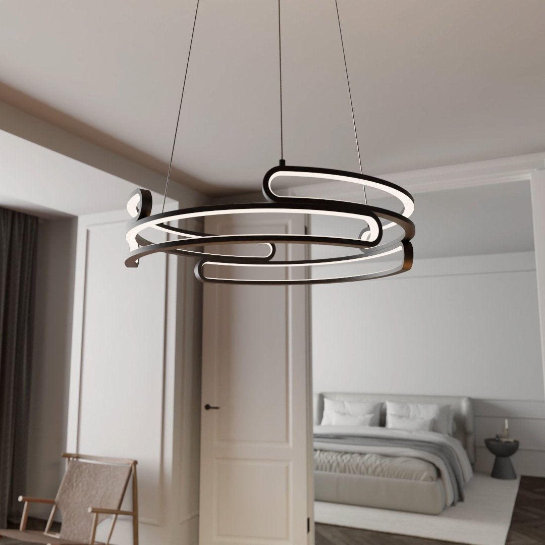 Solaro Industrial Pendant Light With 2700K LED In Metal Finish
