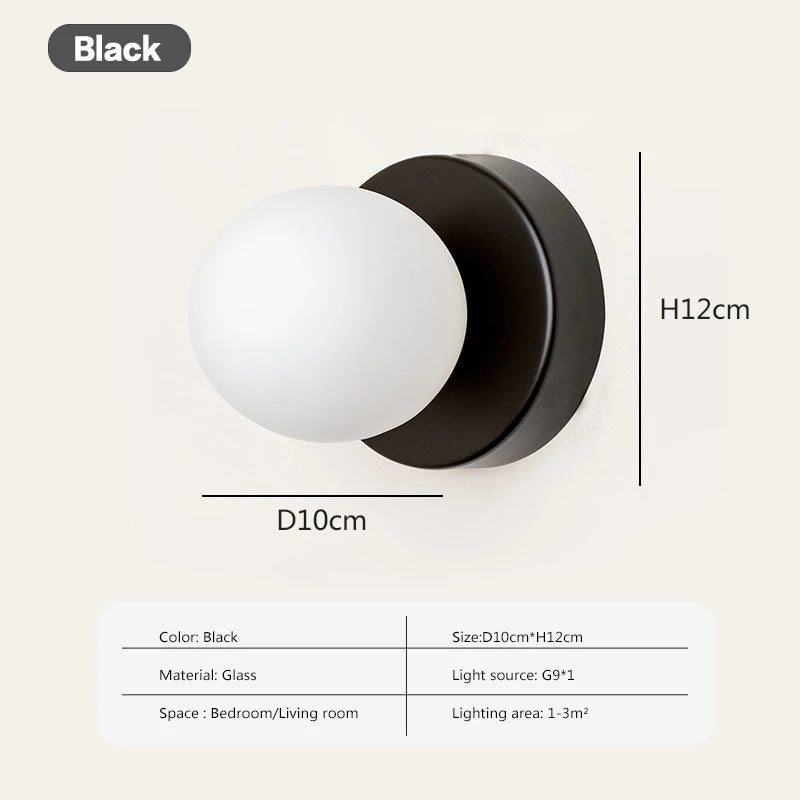 Nova Glas Wandleuchte Nordisch LED Minimalistische Wandlampe
