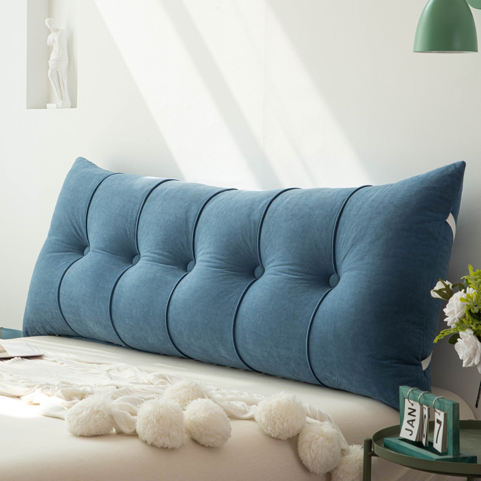 Luxurious Back Support Headboard Pillow For Ultimate Comfort On Bed Or Sofa
