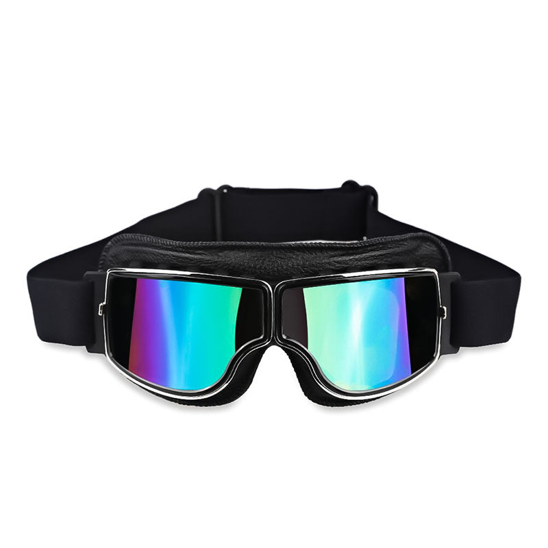 Retro Motorcycle Goggles for Glasses Wearers, Anti-Fog, UV Protection